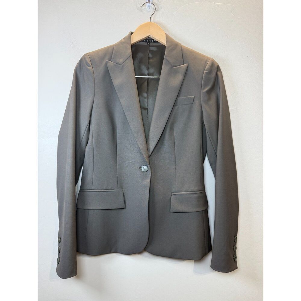 Theory Gabe B Tailored Blazer Women’s Gray Size 6 Work Jacket